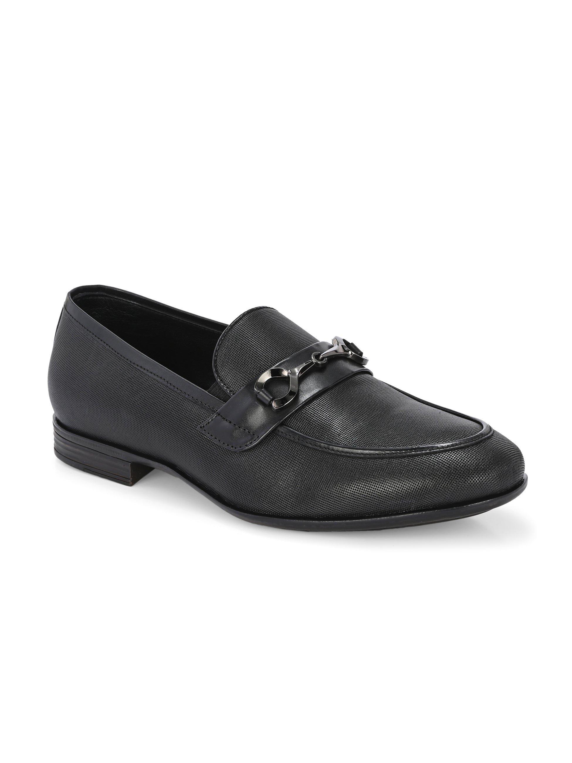 Nova Textured Buckled Loafers by Aspeerio