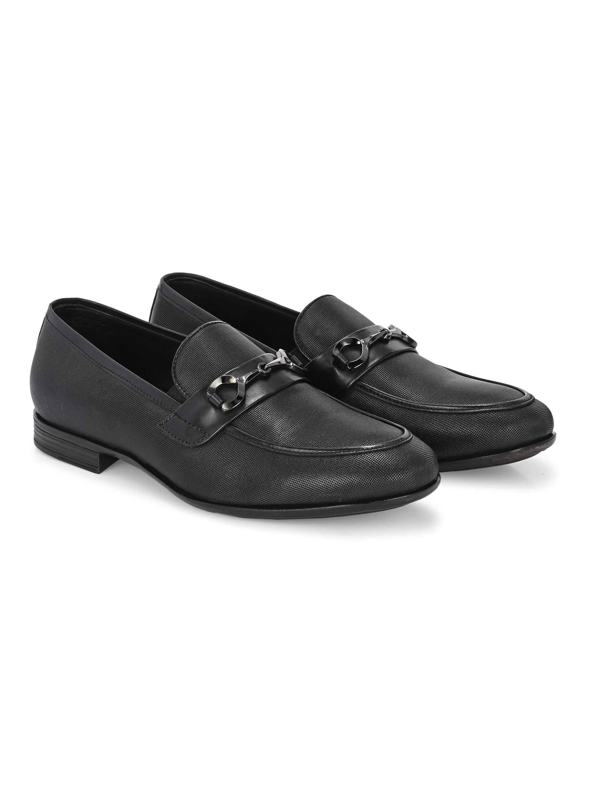 Nova Textured Buckled Loafers by Aspeerio